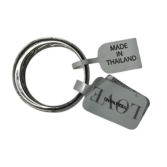 Vera Wang Men's 1/20 CT. T.W. Diamond Four Stone Wedding Band in 14K White Gold - Picture 6 of 14